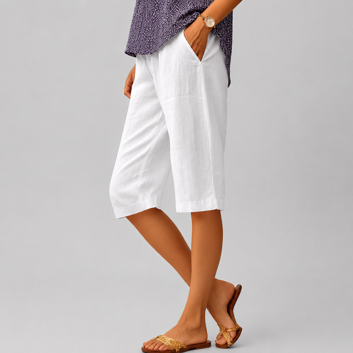 Women’s Relaxed Fit Shorts with Adjustable Waistband and Side Pockets