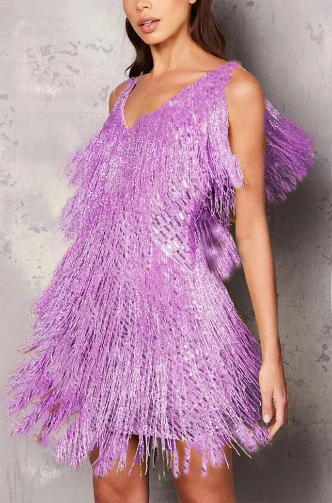 Cocktail Dress | A-Line Silhouette, Fringe Detailing 0