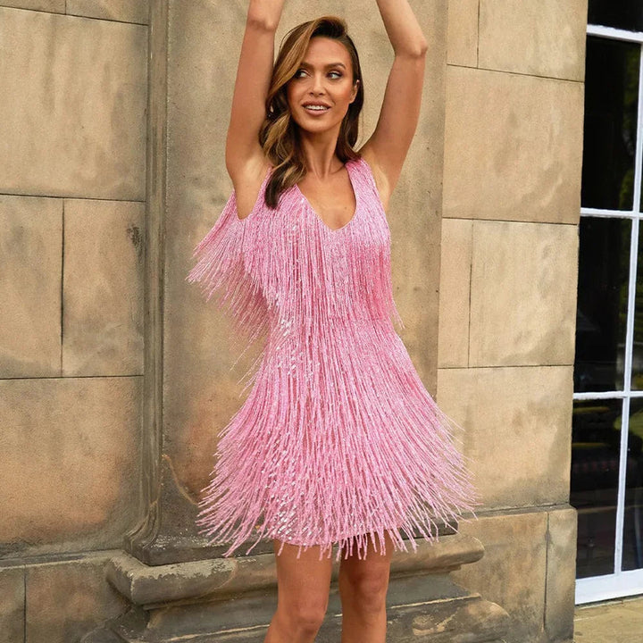 Cocktail Dress | A-Line Silhouette, Fringe Detailing 6