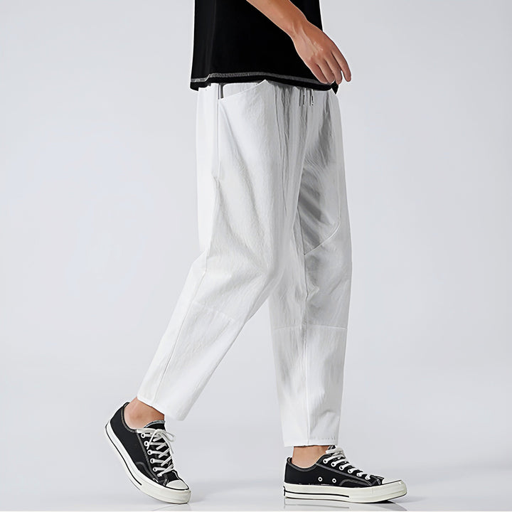 Cropped Pants | Relaxed Fit, Adjustable Drawstring Waist 3