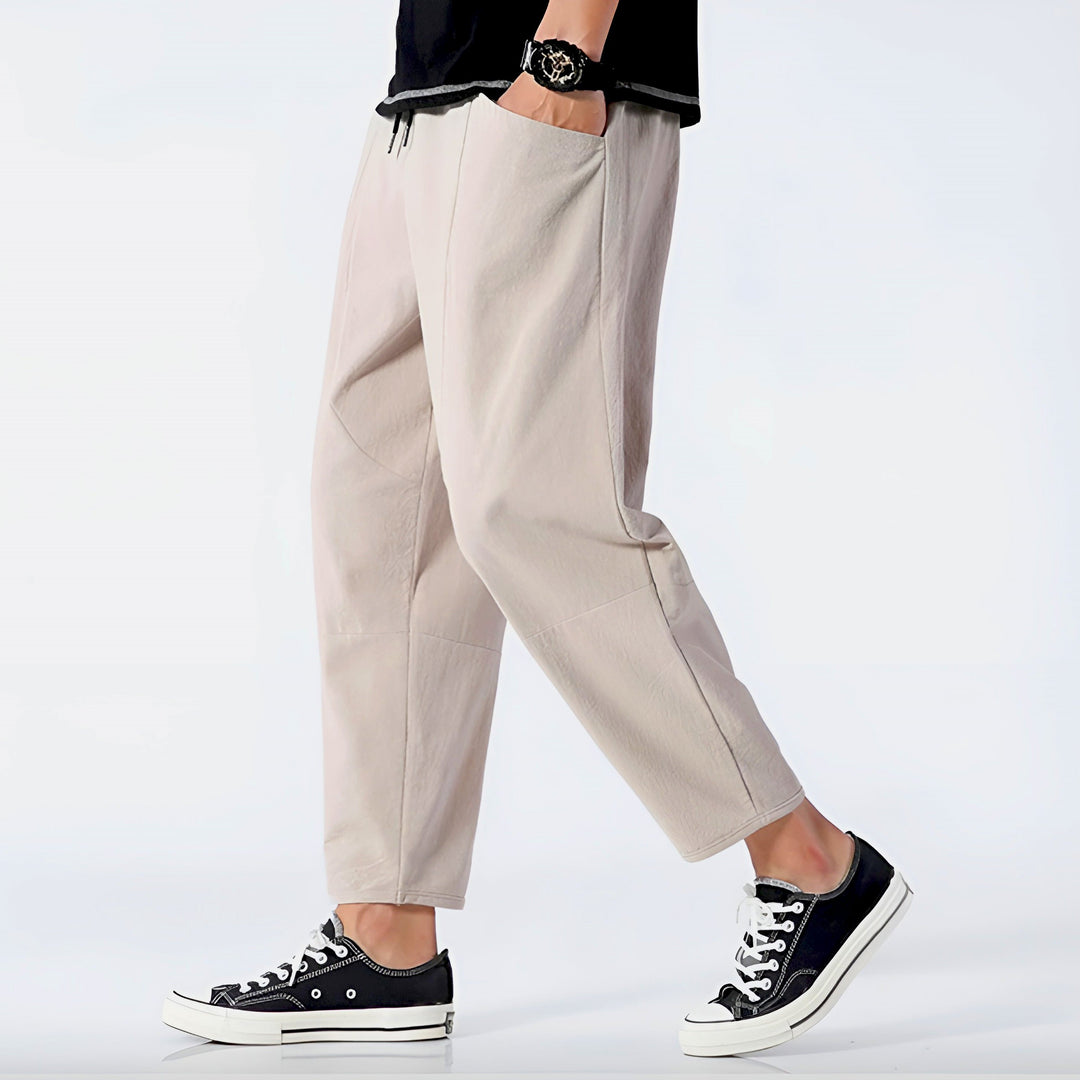 Cropped Pants | Relaxed Fit, Adjustable Drawstring Waist 9