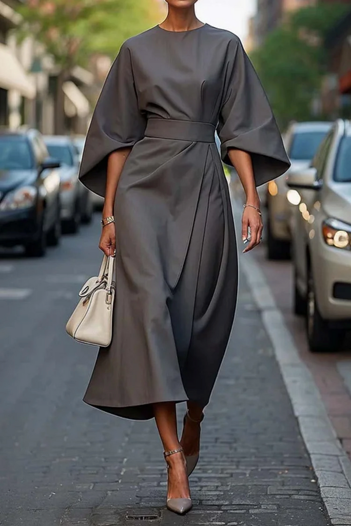 Dress | Lantern Sleeves, Waist-Cinching Belt 5