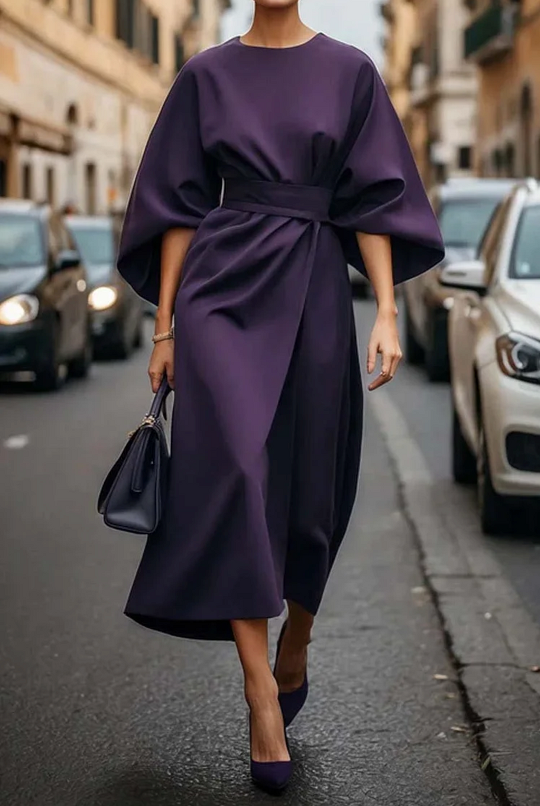 Dress | Lantern Sleeves, Waist-Cinching Belt 6