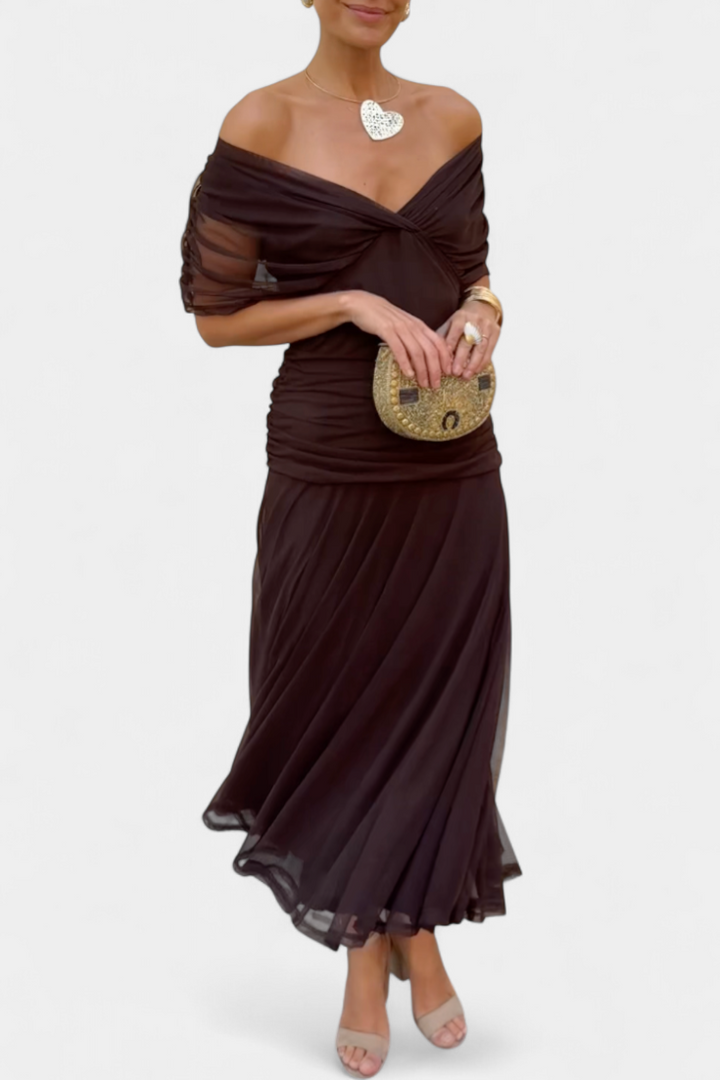 Dresses | Off-the-Shoulder Neckline, Ruched Bodice 5