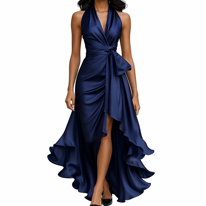 Gown | Plunging Halter Neckline, High-Low Hemline 0