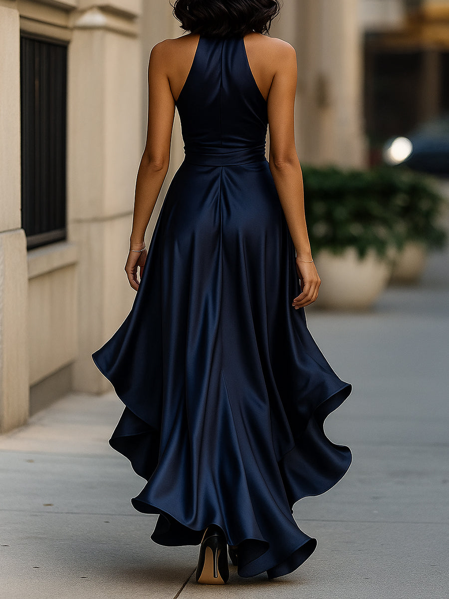 Gown | Plunging Halter Neckline, High-Low Hemline 2