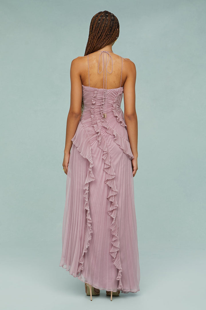Halter Dress | Flowing Silhouette, Draped Pleats 3