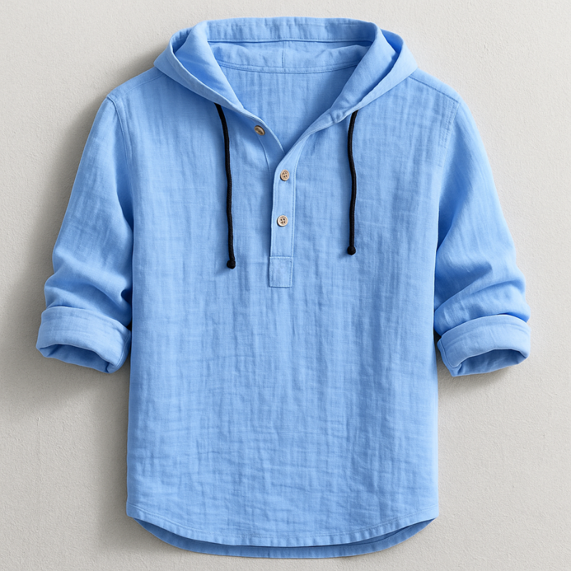 Hooded Shirt | Lightweight Linen, Adjustable Hood 0