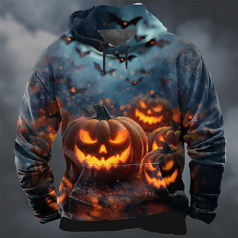 Hoodie | Pumpkin Print, Relaxed Fit 0
