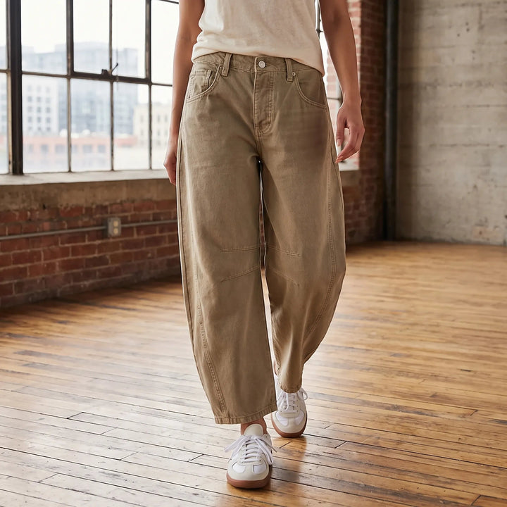 Jeans | Barrel Leg, Mid-Rise, Ankle-Cropped 1
