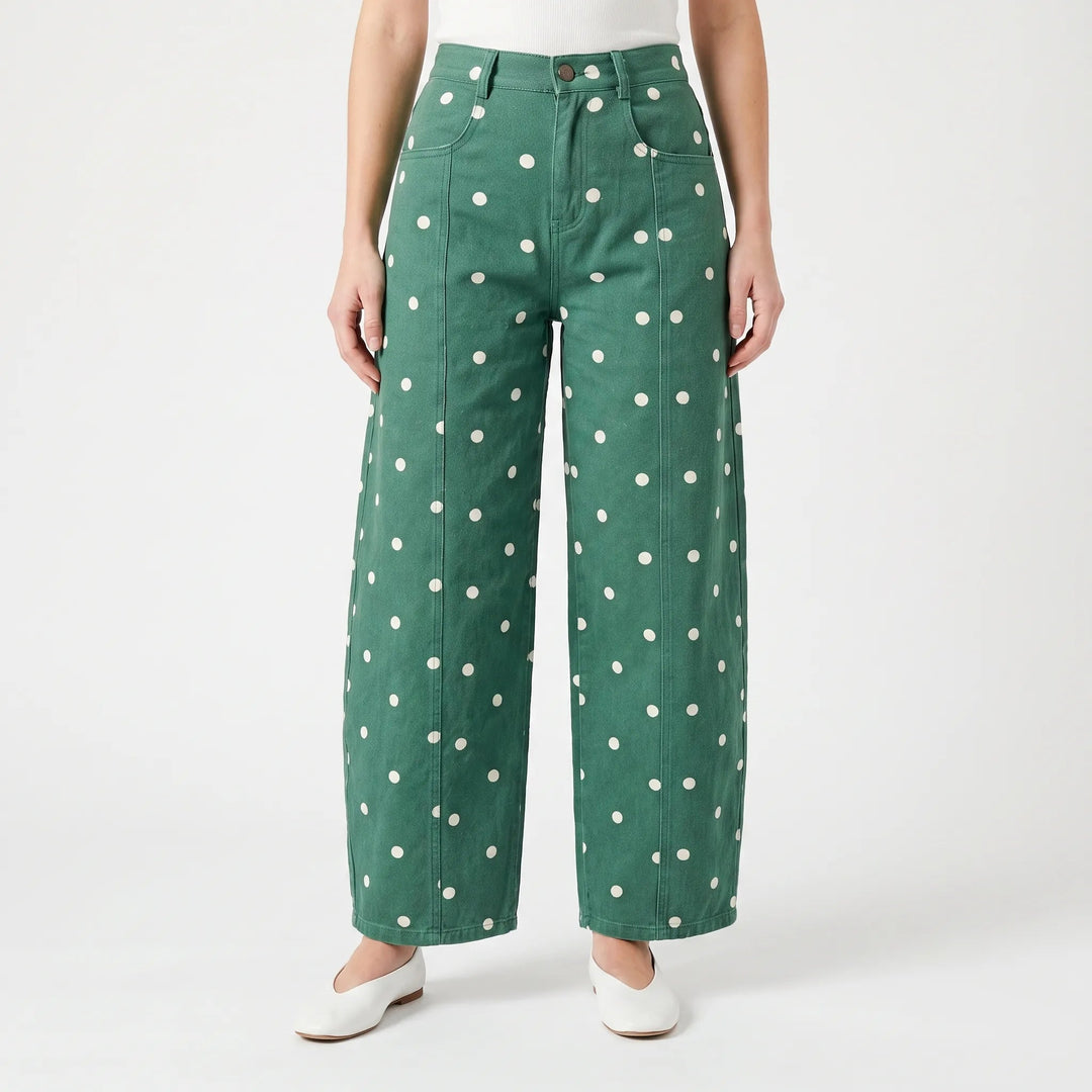 Jeans | High Waist, Barrel Leg, Polka Dot Pattern 2