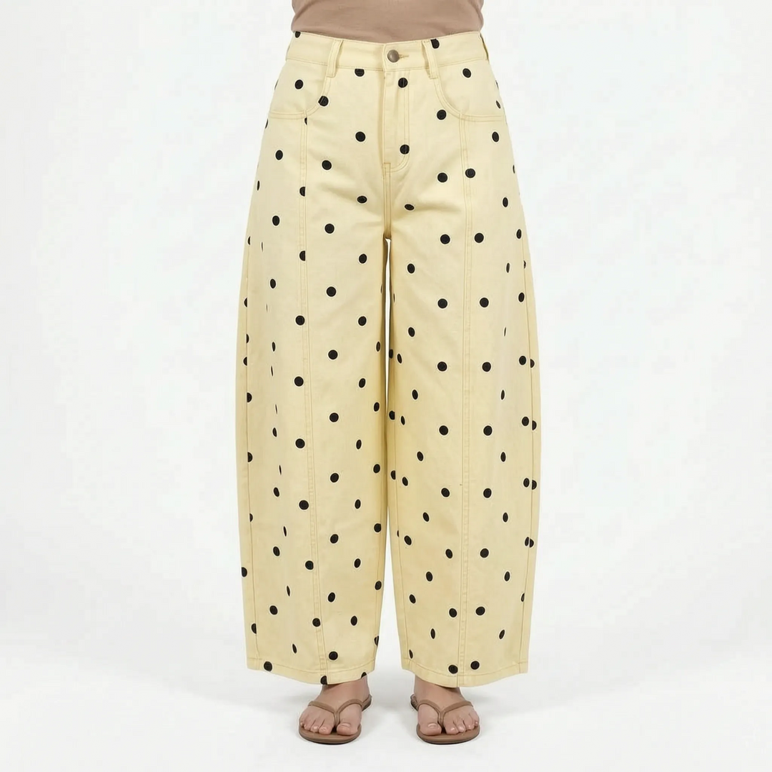 Jeans | High Waist, Barrel Leg, Polka Dot Pattern 5