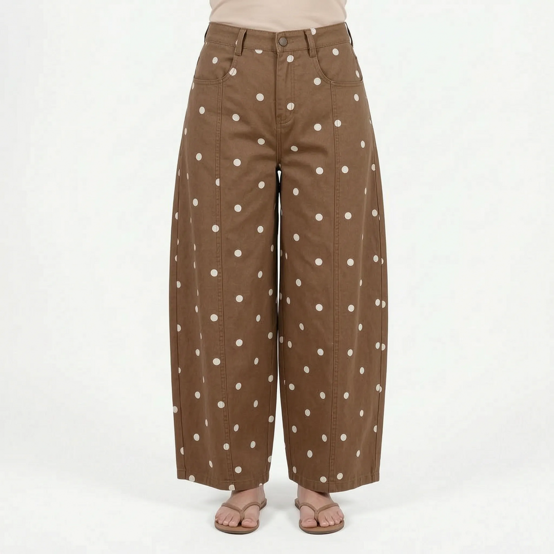 Jeans | High Waist, Barrel Leg, Polka Dot Pattern 6