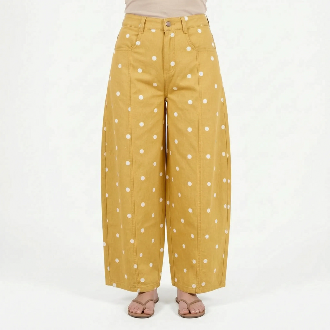 Jeans | High Waist, Barrel Leg, Polka Dot Pattern 7