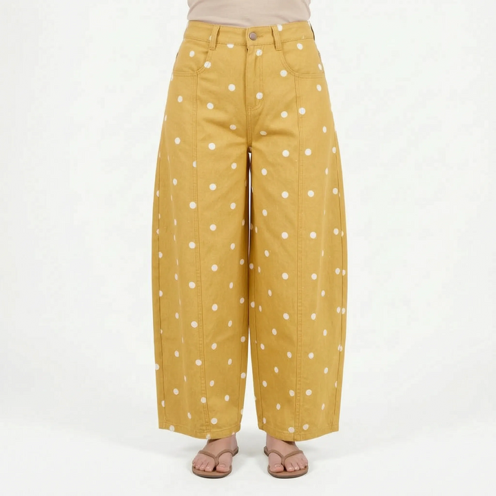 Jeans | High Waist, Barrel Leg, Polka Dot Pattern 7