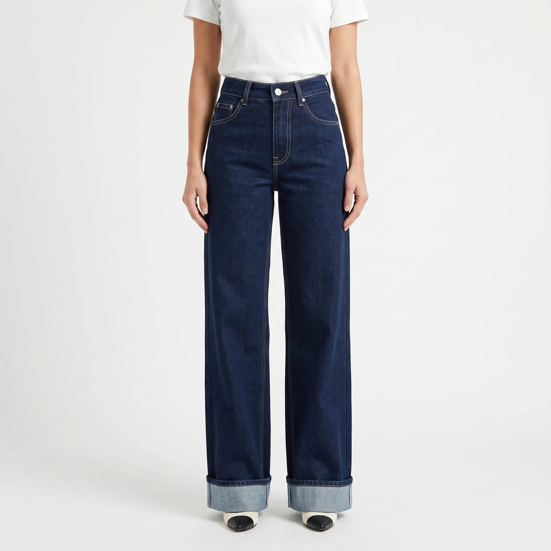 Jeans | High Waist, Wide Leg with Rolled Cuffs 4