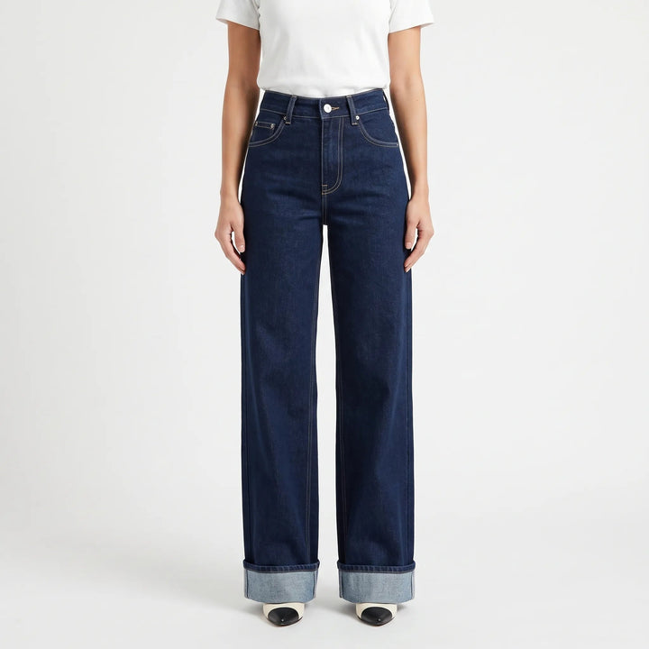 Jeans | High Waist, Wide Leg with Rolled Cuffs 4