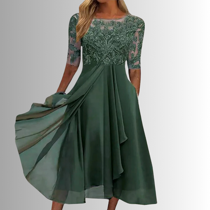 Lace Dress | Refined Silhouette, Flowy Layered Skirt 3