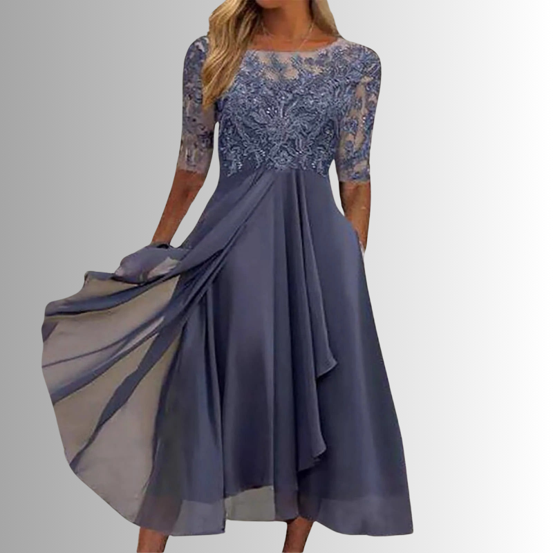 Lace Dress | Refined Silhouette, Flowy Layered Skirt 4
