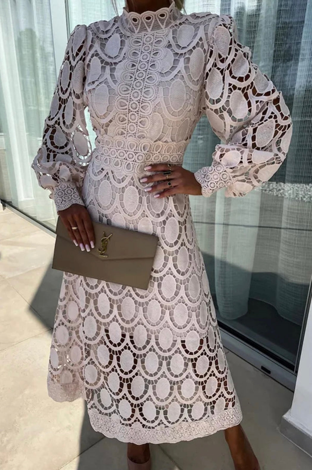 Lace Midi Dress | Intricate Detailing, Elegant Silhouette 1