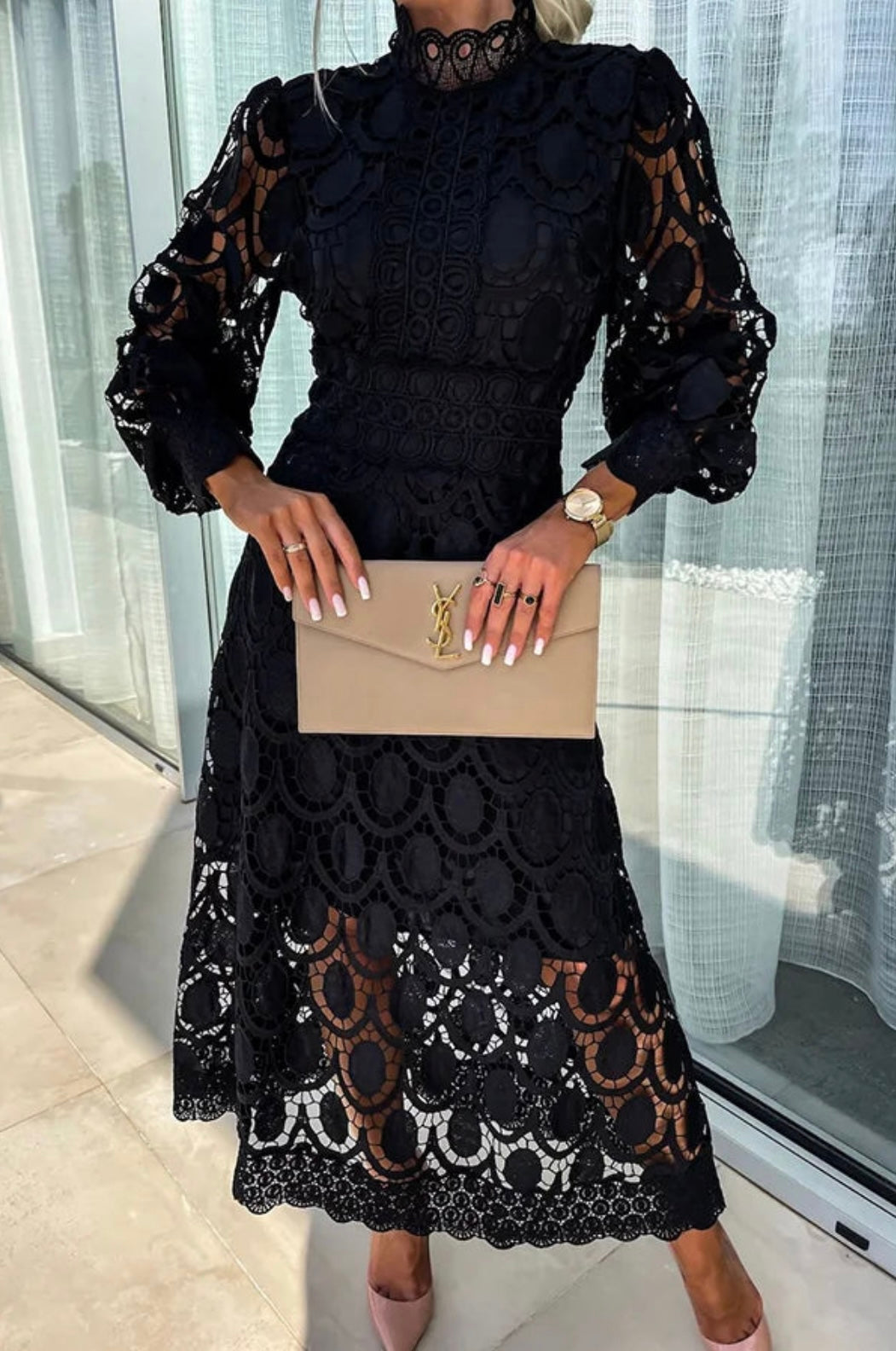Lace Midi Dress | Intricate Detailing, Elegant Silhouette 2