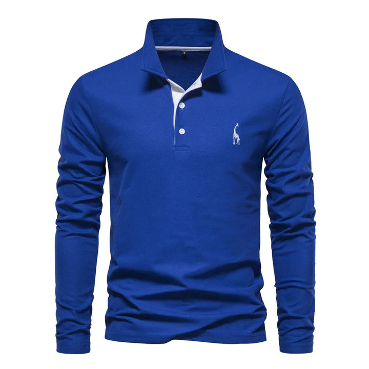 Long-Sleeved Polo Shirt | Classic Collar, Embroidered Detail 2