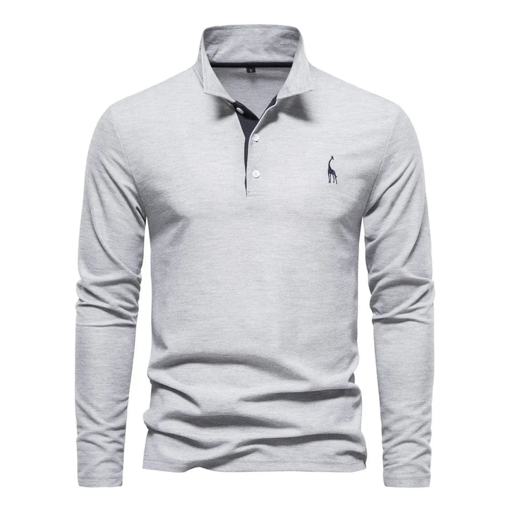 Long-Sleeved Polo Shirt | Classic Collar, Embroidered Detail 3