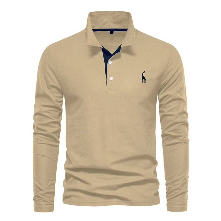 Long-Sleeved Polo Shirt | Classic Collar, Embroidered Detail 5