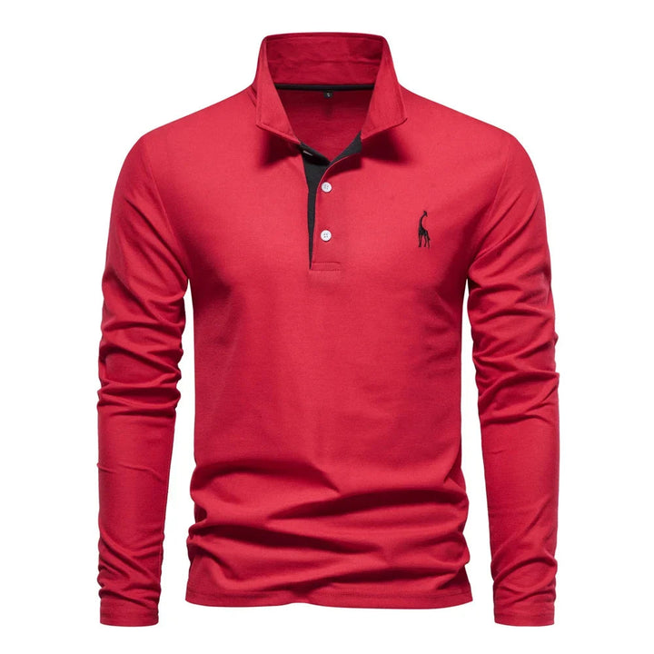 Long-Sleeved Polo Shirt | Classic Collar, Embroidered Detail 6