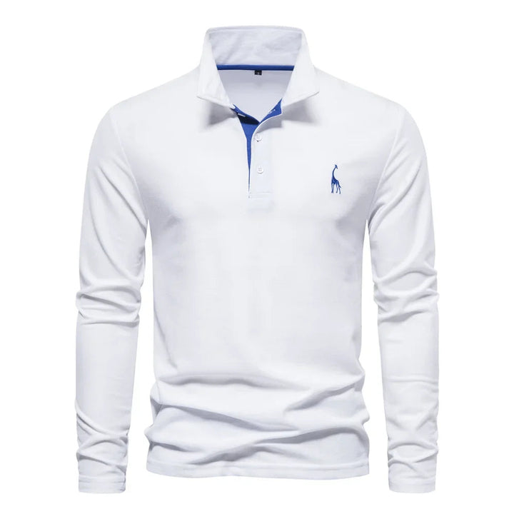 Long-Sleeved Polo Shirt | Classic Collar, Embroidered Detail 7