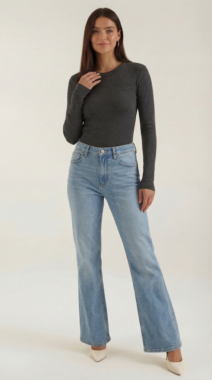 Long Sleeve Top | Ribbed Fabric, Crew Neckline 12