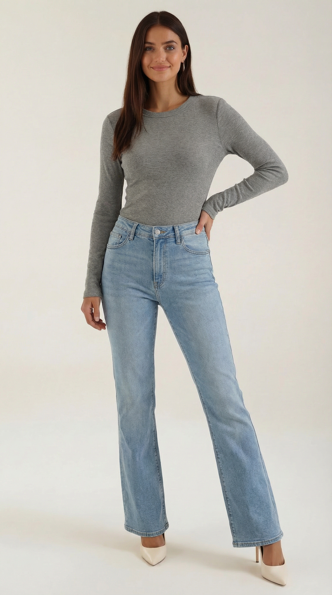 Long Sleeve Top | Ribbed Fabric, Crew Neckline 13