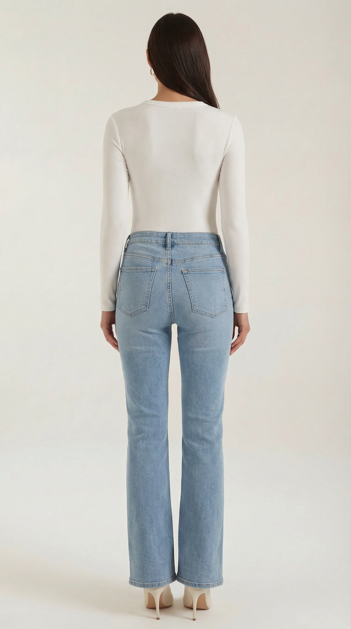Long Sleeve Top | Ribbed Fabric, Crew Neckline 3