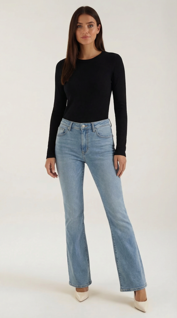 Long Sleeve Top | Ribbed Fabric, Crew Neckline 5
