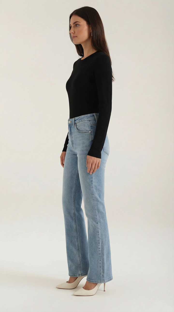 Long Sleeve Top | Ribbed Fabric, Crew Neckline 6