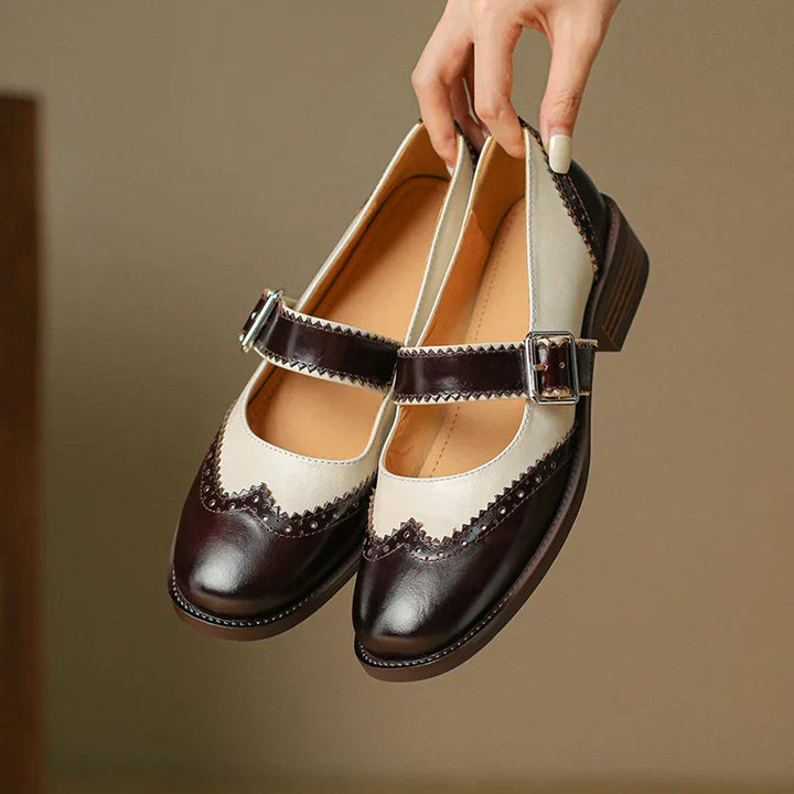 Mary Jane Shoes | Two-Tone Design, T-Strap Closure 3