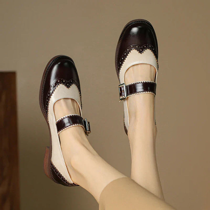 Mary Jane Shoes | Two-Tone Design, T-Strap Closure 4