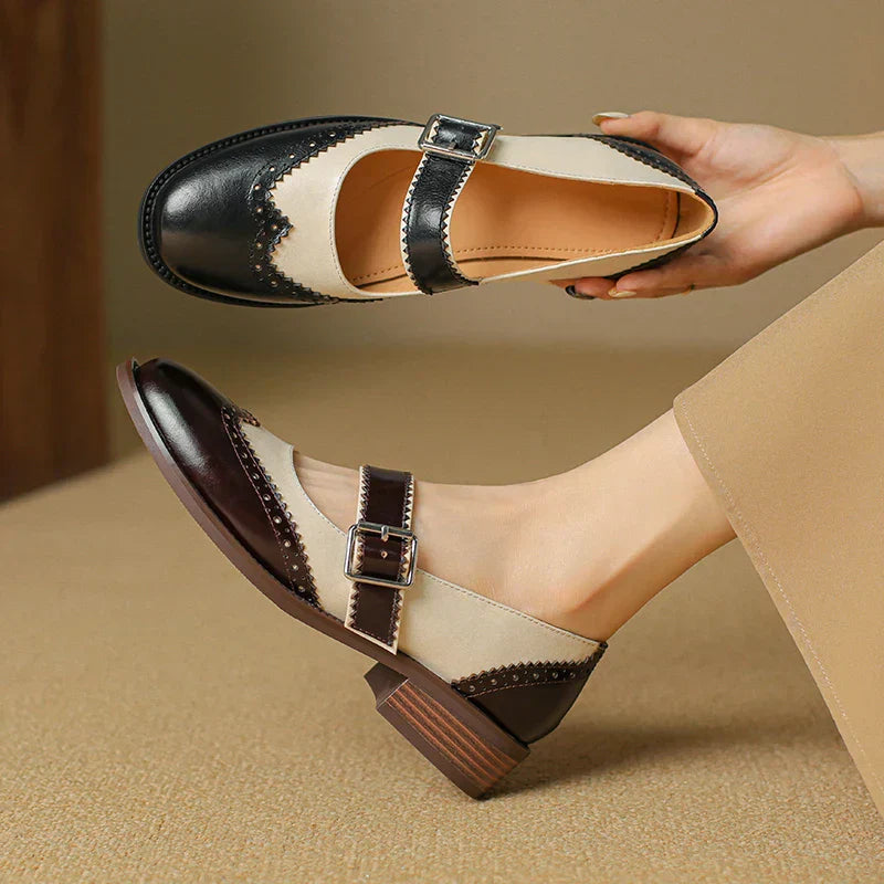 Mary Jane Shoes | Two-Tone Design, T-Strap Closure 5