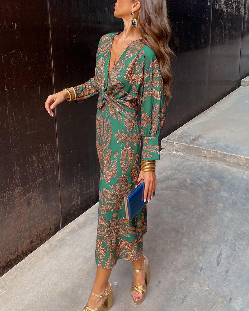 Maxi Dress | A-Line Silhouette, V-Neckline 1