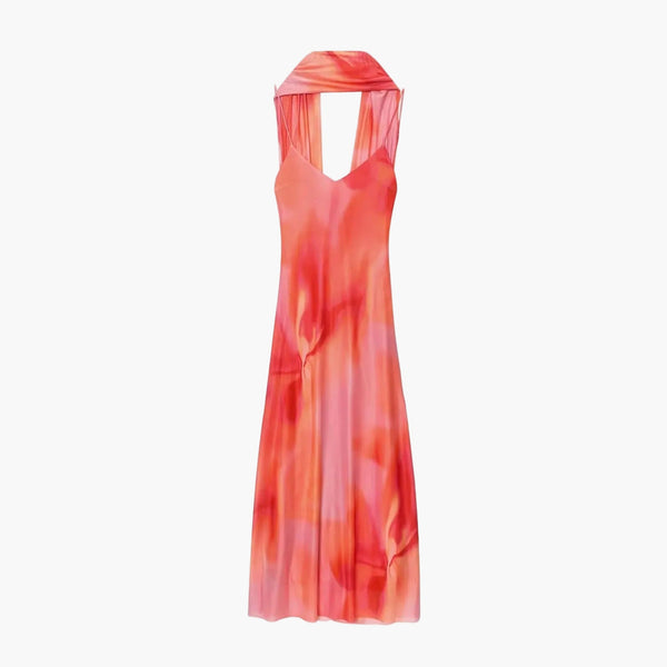 Maxi Dress | Draped V-Neck, Ombre Finish 0