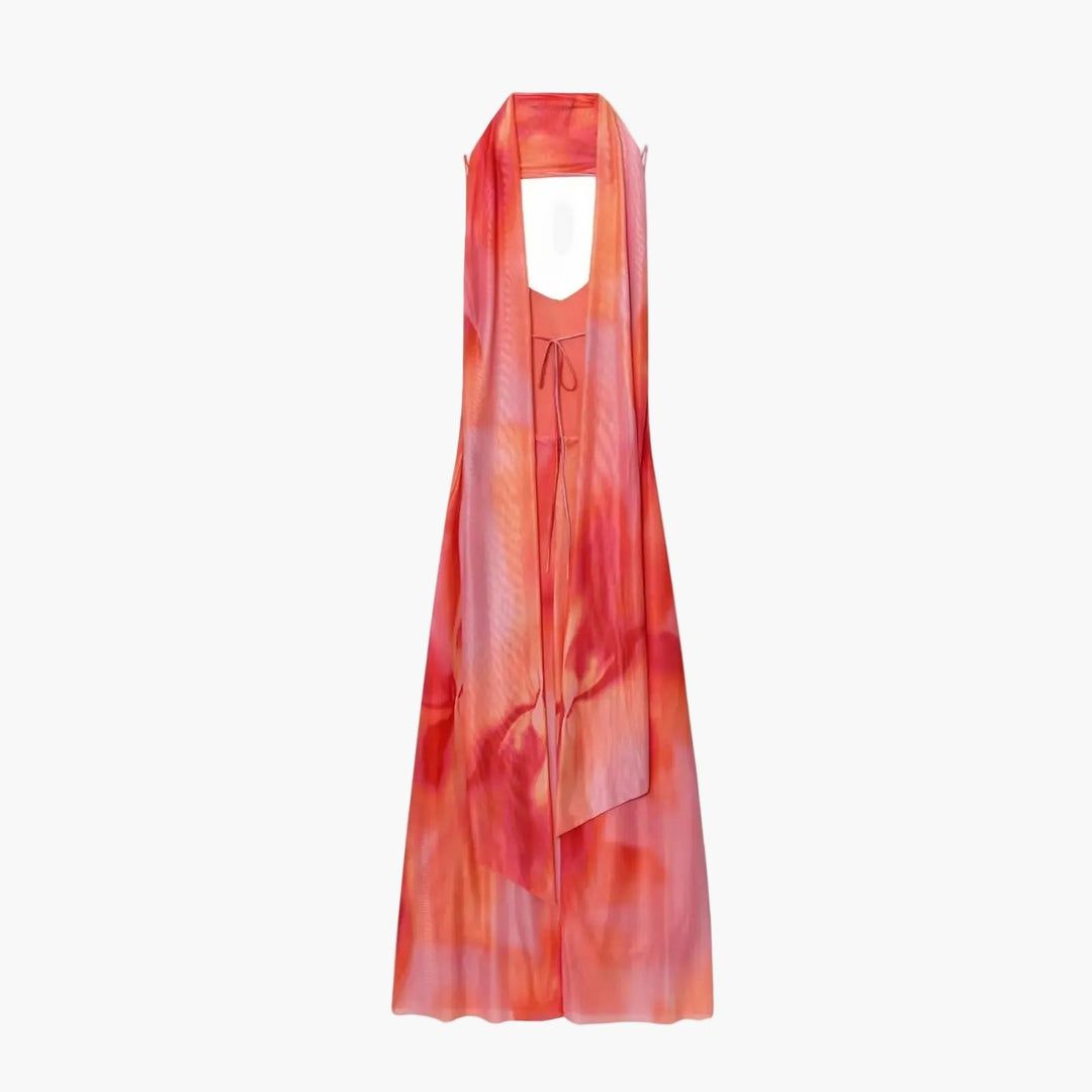 Maxi Dress | Draped V-Neck, Ombre Finish 2