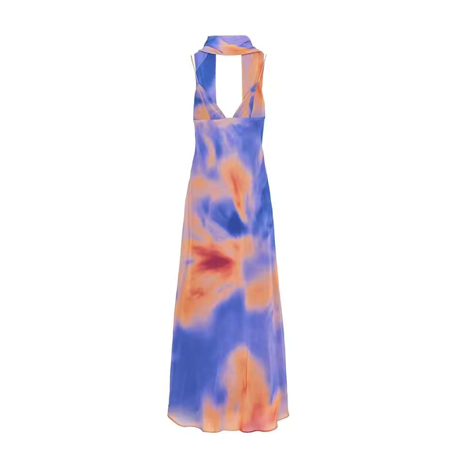 Maxi Dress | Draped V-Neck, Ombre Finish 5