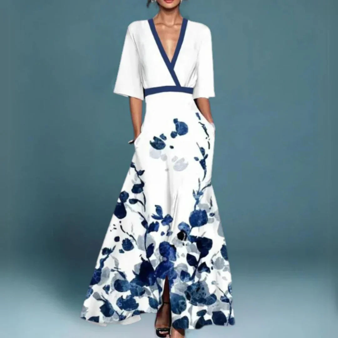 Maxi Dress | Floral Pattern, Flowing Silhouette 1