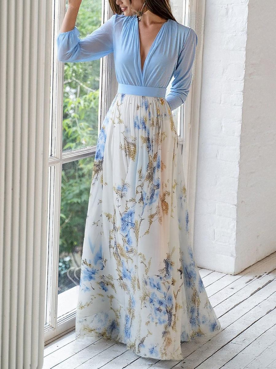 Maxi Dress | Floral Print, V-Neckline 2