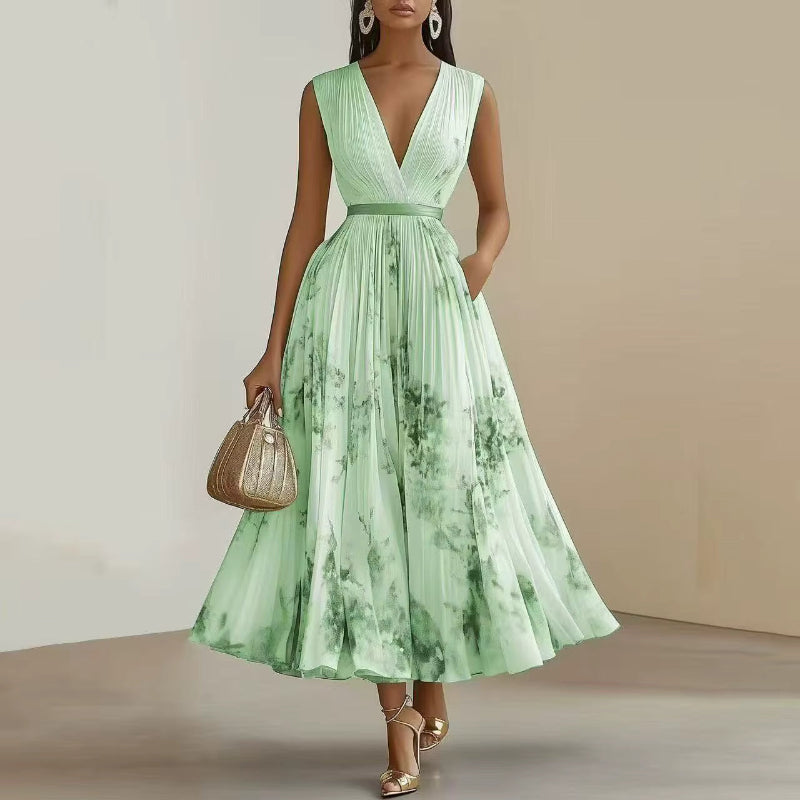 Maxi Dress | Long Sleeve, Floral Pleated Design 4