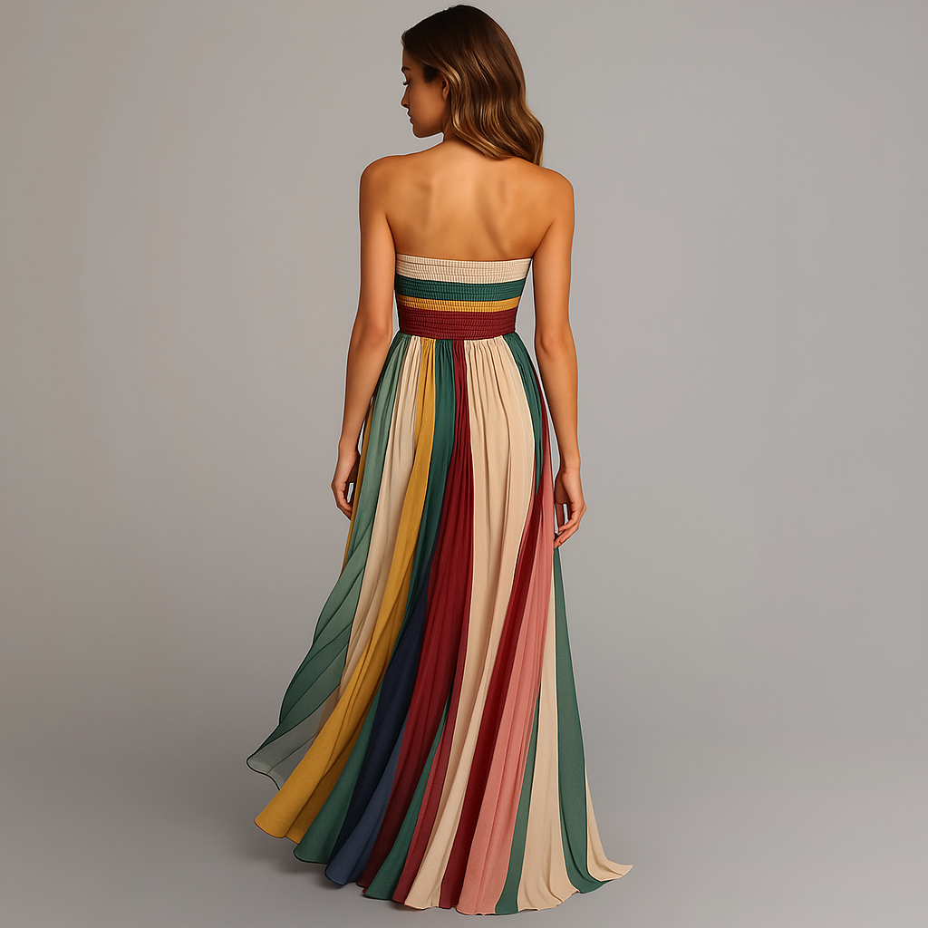 Maxi Dress | Pleated Skirt, Strapless Design 3