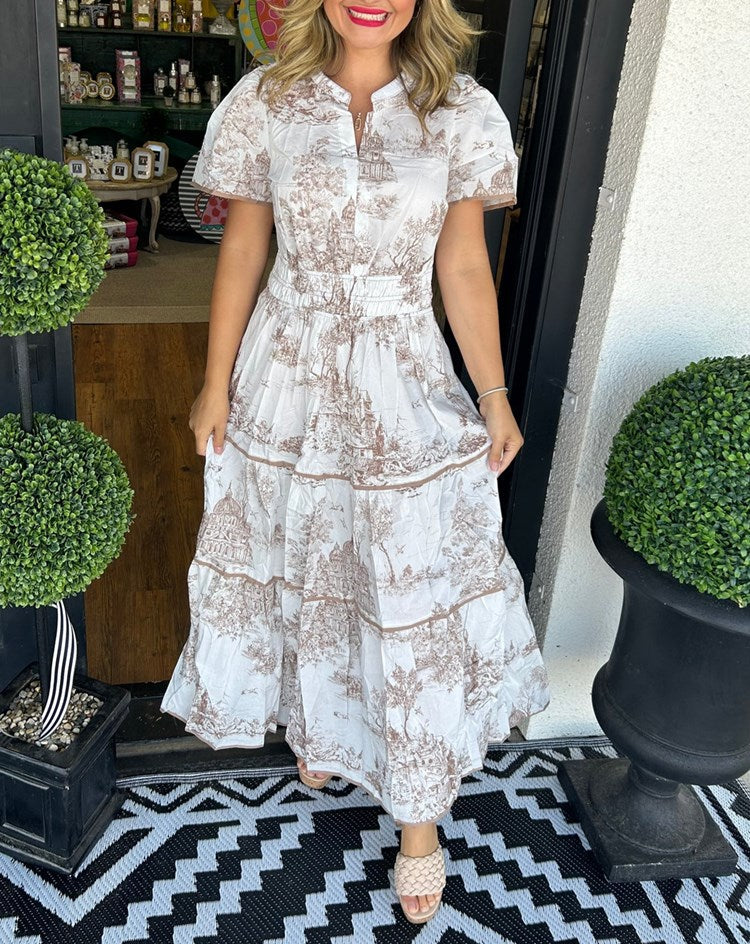 Maxi Dress | Smocked Waist, Tiered Skirt 1