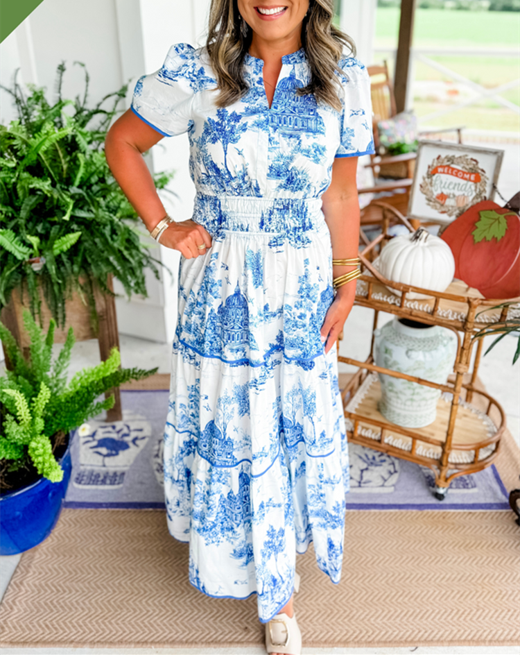 Maxi Dress | Smocked Waist, Tiered Skirt 2