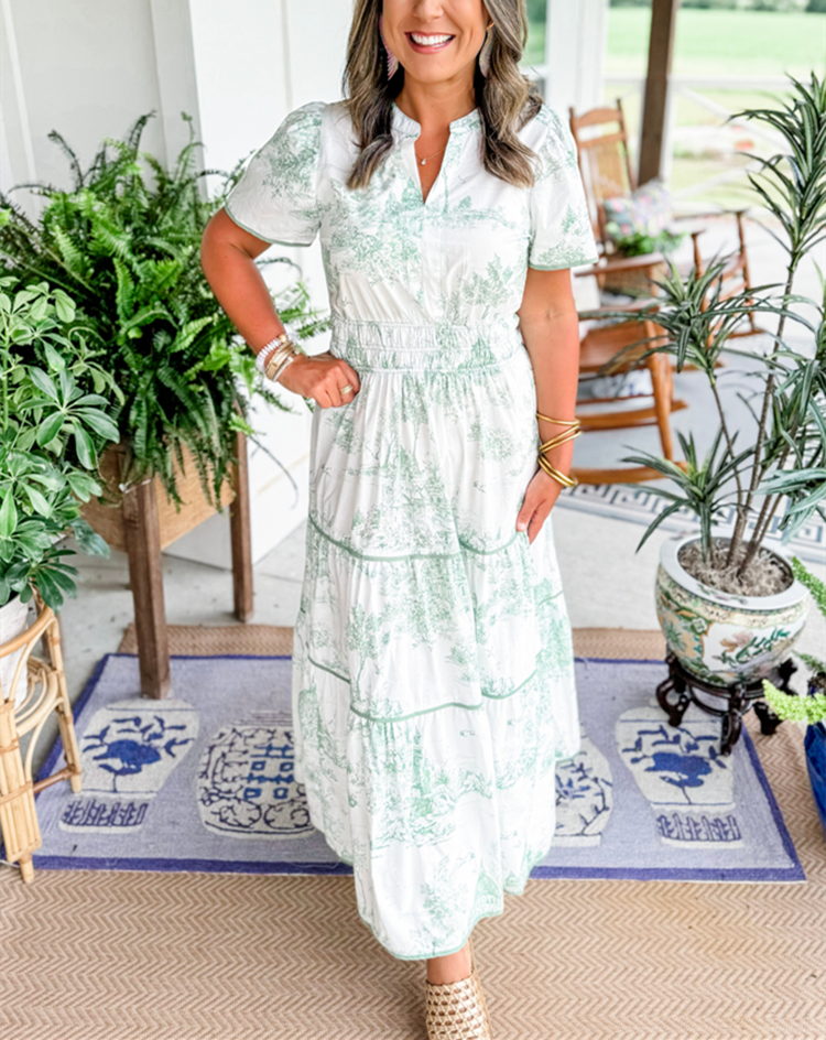 Maxi Dress | Smocked Waist, Tiered Skirt 6