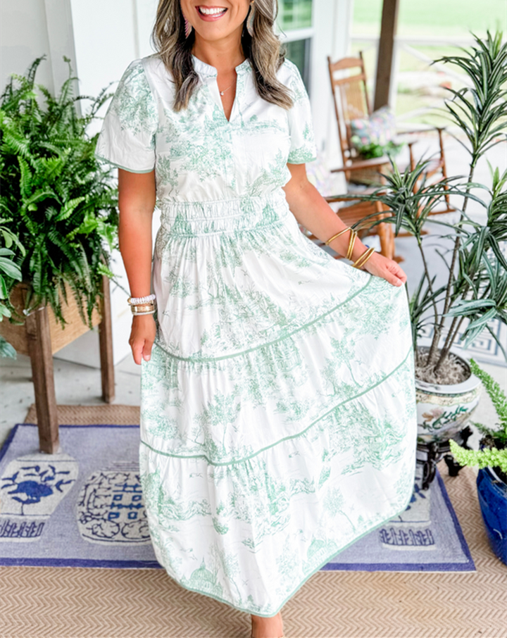 Maxi Dress | Smocked Waist, Tiered Skirt 8
